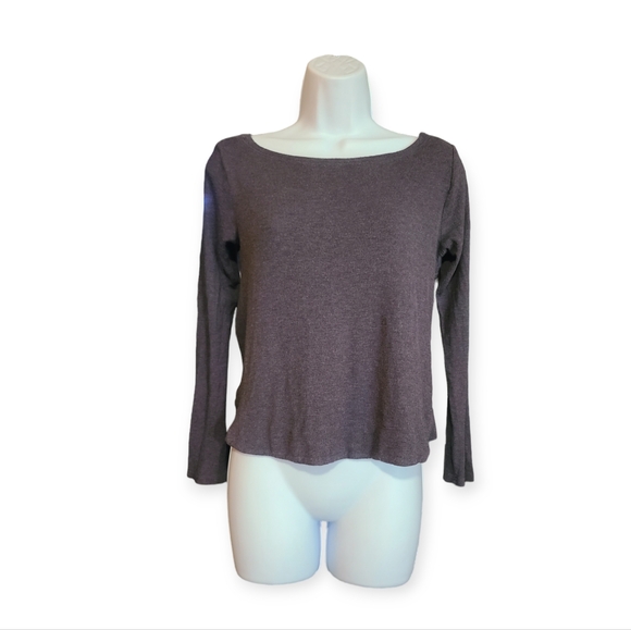 Heather Mini Ribbed Long Sleeve sz S - Picture 1 of 10